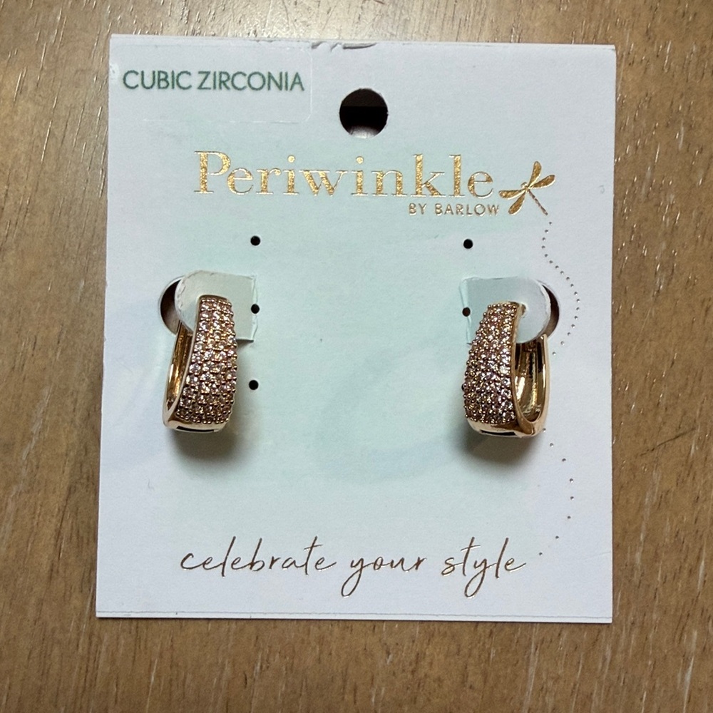 Periwinkle by Barlow Gold and Silver Cubic Zirconia Earrings